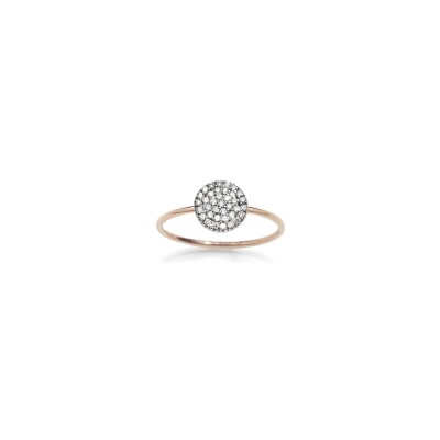 Bague Burato Paillettes en or rose et diamants